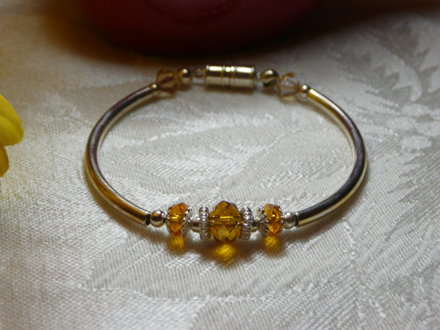 Swarovski Crystal Bangle Bracelet Amber Swarovski Crystal Bangle Bracelet Gift f Fashion Jewelry