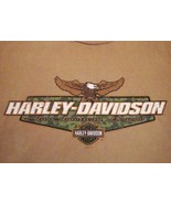 Harley-Davidson Motorcycles Mobile Bay AL Alabama Souvenir Tan T Shirt M - $15.83
