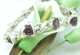 Sterling 7-1/4&quot; Brazilian Plum Garnet Tennis Bracelet - $135.00