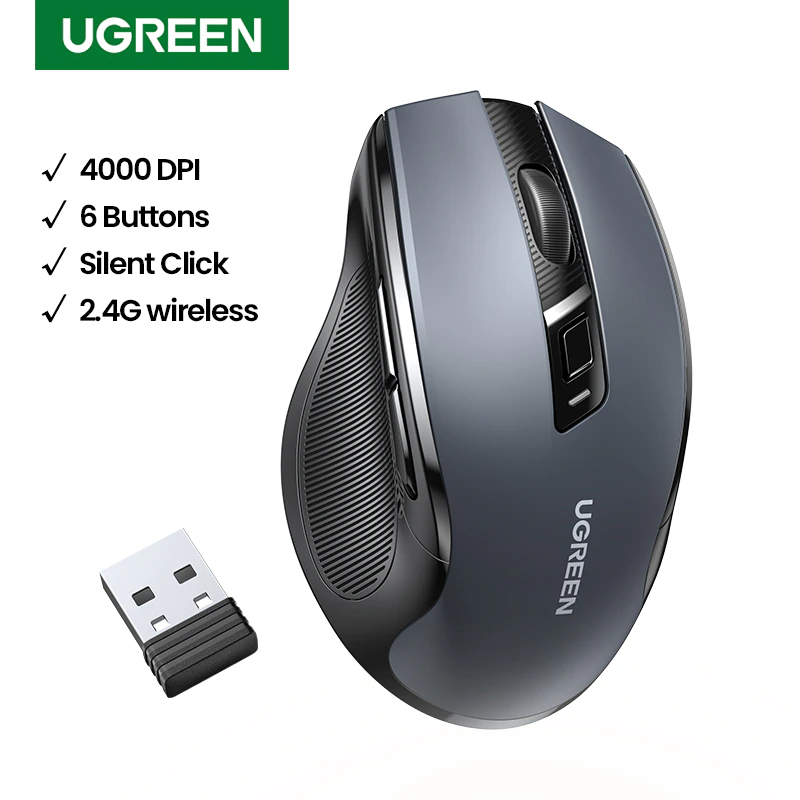 Primary image for 【Top Sale】UGREEN Mouse Wireless Ergonomic Mouse 4000 DPI Silent 6 Buttons For Ma