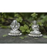 999 Silver Lakshmi Ganesh ji Statue Idol Murti for Diwali Puja 1.5 &quot; 21 ... - $59.39