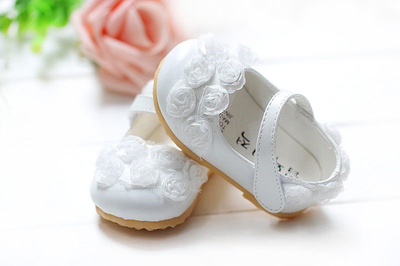 New Baby Girls Christening Shoes in White Pink 3-6 6-9 9-12 12-18 18-24 Months 