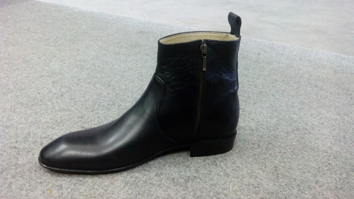 mens ankle boots with side zipper