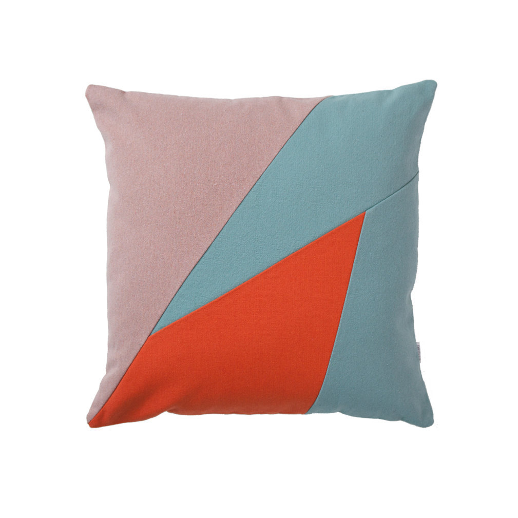 Geometric triangle design throw pillow Newport Beach Breeze 20x20 - Pillows