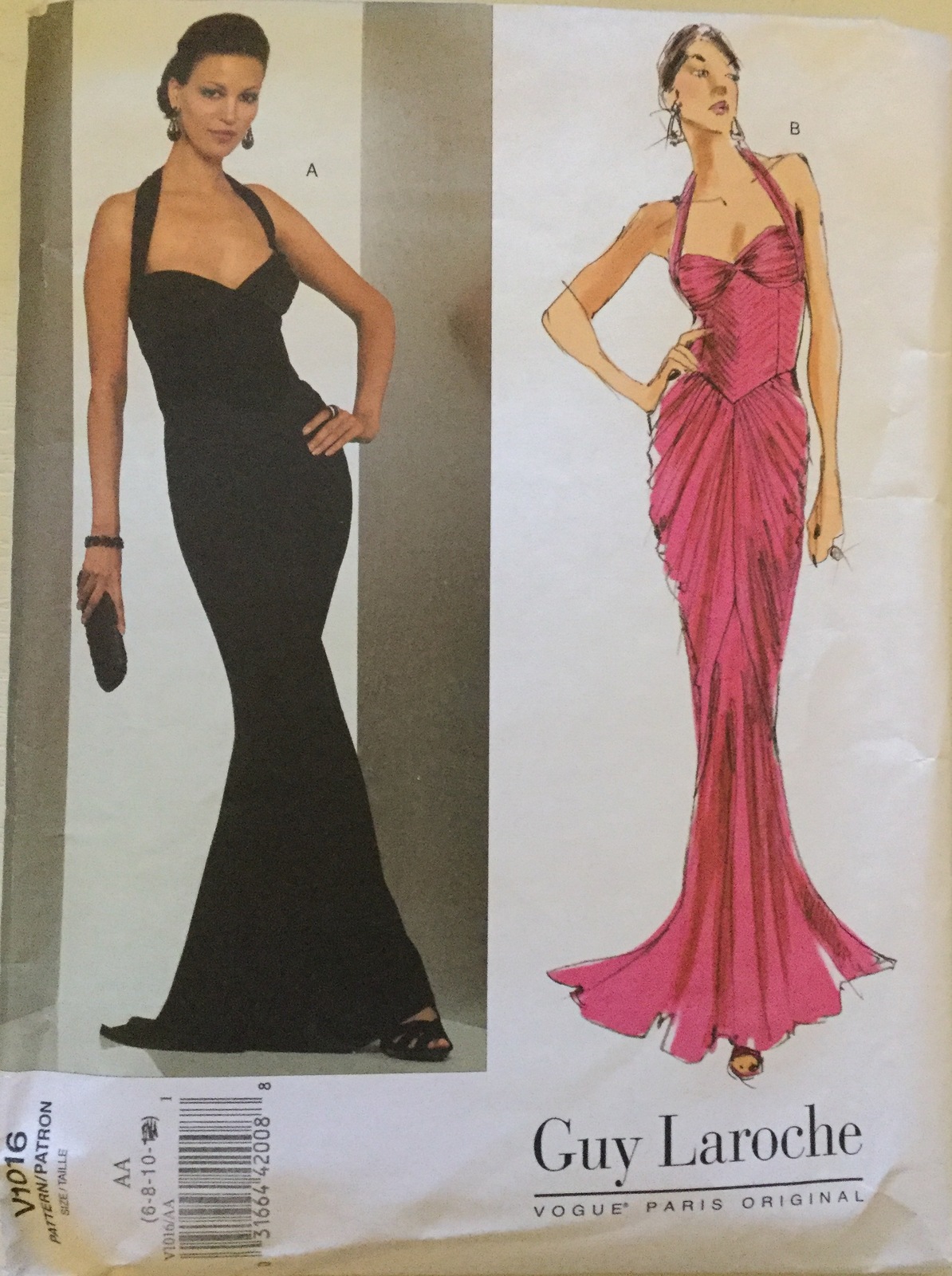 Vogue V1016 Misses' Close Fitting Halter Dress by Guy Laroche Size AA (610) Cut Sewing Patterns