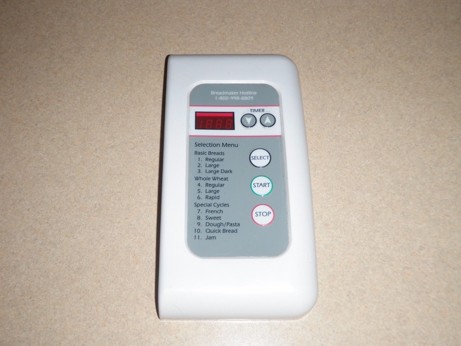 Regal Kitchen Pro Bread Machine Control Panel Model 6730 K6730 - $24.49