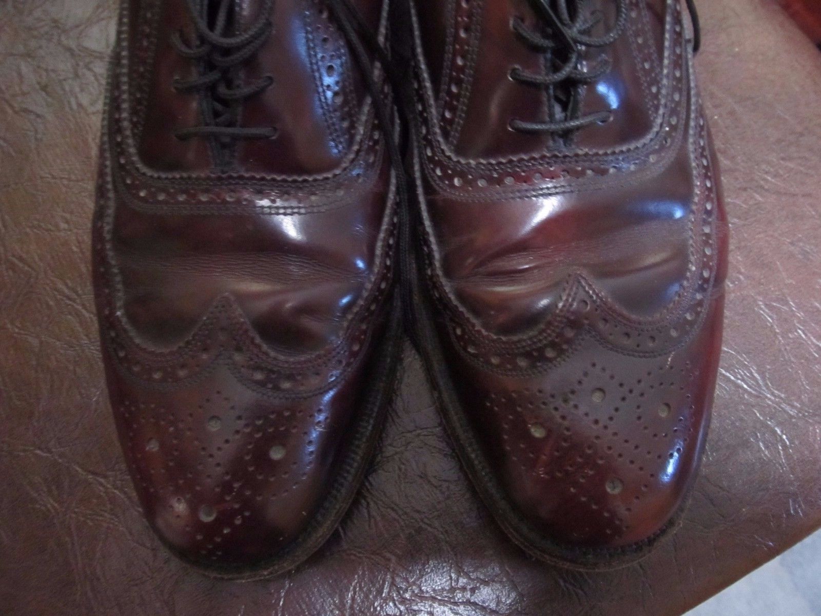 Men's Cognac Wing Tip Dress Casual Shoes Comfort Slip Resistant Jaxson C-1905 