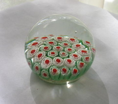 Red White Green 2 1/4" Wide x 2" Tall Small Paperweight Ground Bottom - $24.95