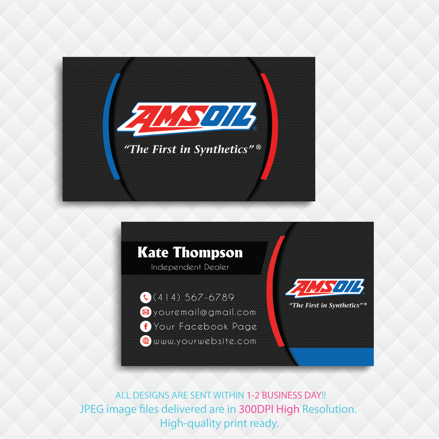 Amsoil Business Cards, Amsoil Cards, Amsoil, Custom Amsoil Business