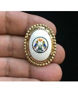 TWO BIRDS Enameled Brooch Pin - 1 1/2 inches - FREE SHIPPING - $24.00