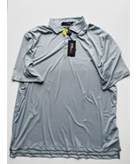 RLX Ralph Lauren Wicking UV Spyglass Striped Polo Shirt Grey / White ( XL ) - $89.97