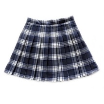 Women Girl Pleated Plaid Skirt School Style Pleated Plaid Skirt- Red Green, Plus image 6