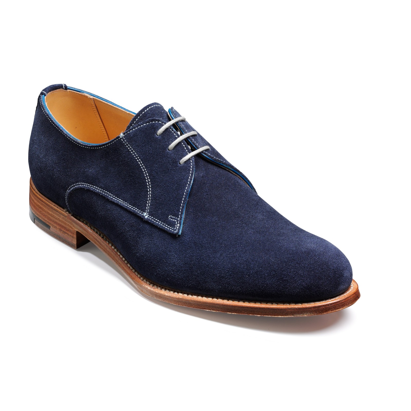 Handmade men suede Navy blue color derby shoes Men genuine suede ...