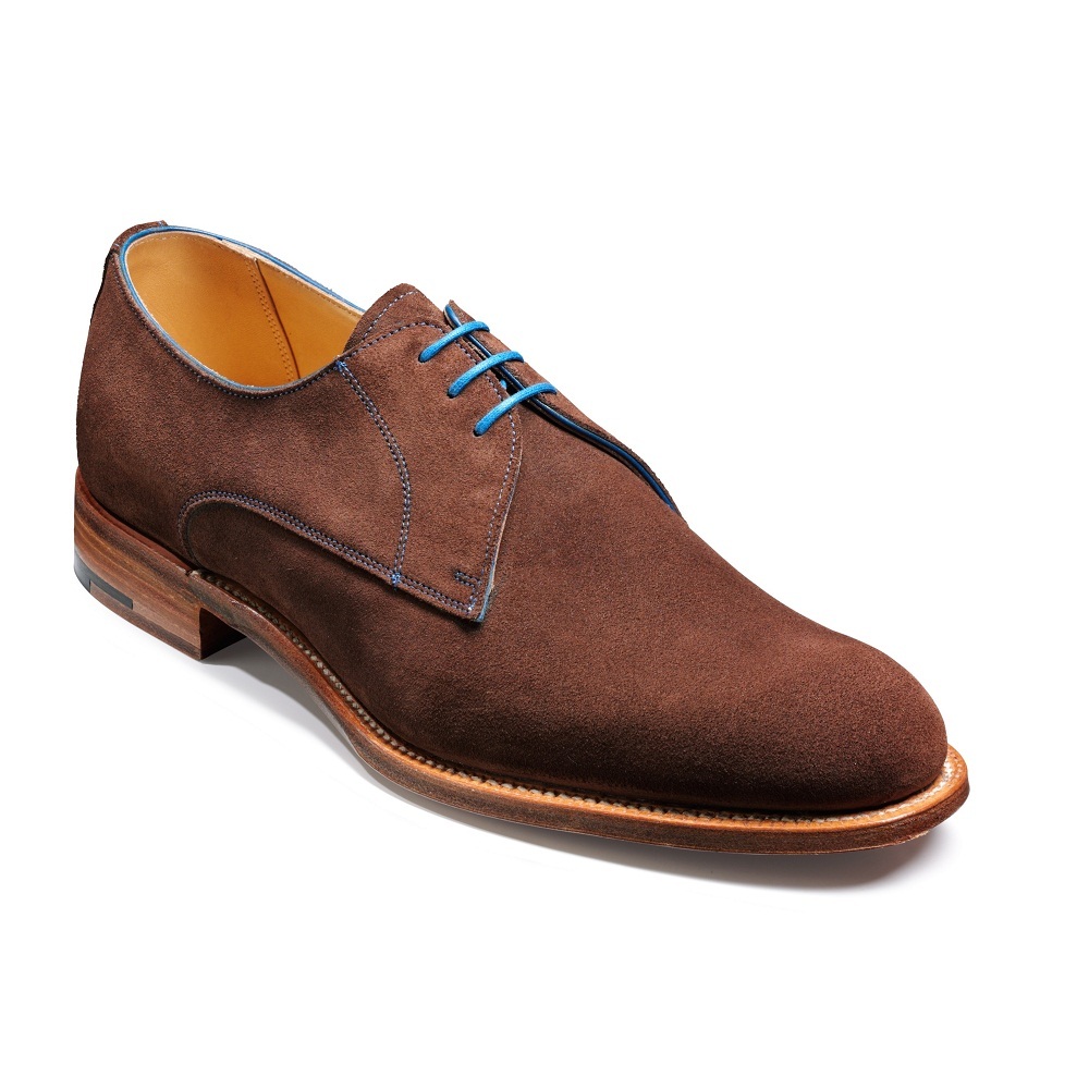 Handmade men real suede brown color derby shoes Men genuine suede ...