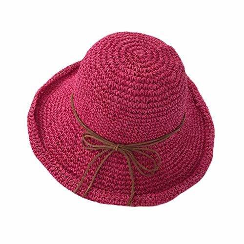 PANDA SUPERSTORE Vintage Floppy Summer Sun Beach Straw Hats Accessories Wide Bri