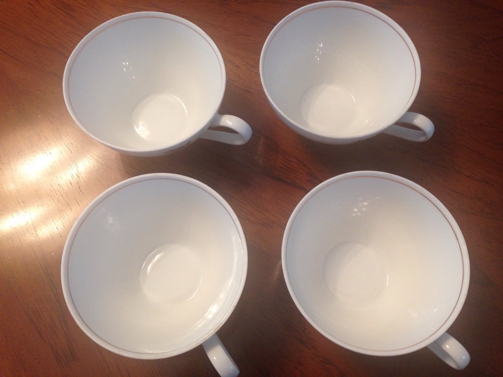 Vintage 60's BA ARIA Tea / Coffee Cups - Set of 4 - Cups & Saucers