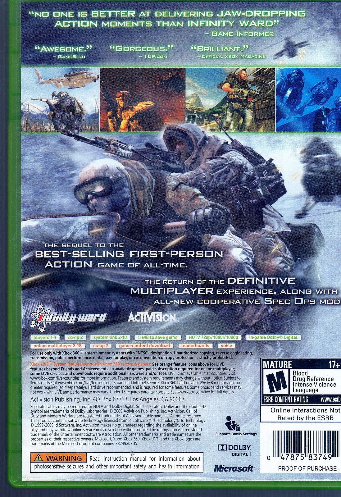 Можно ли играть в call of duty вдвоем на xbox 360