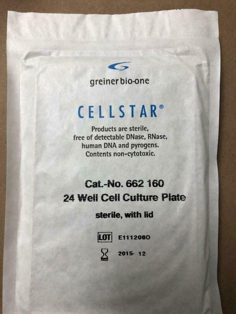 Greiner BioOne 24 Well Sterile Cell Culture Plate with Lid LOT OF 20