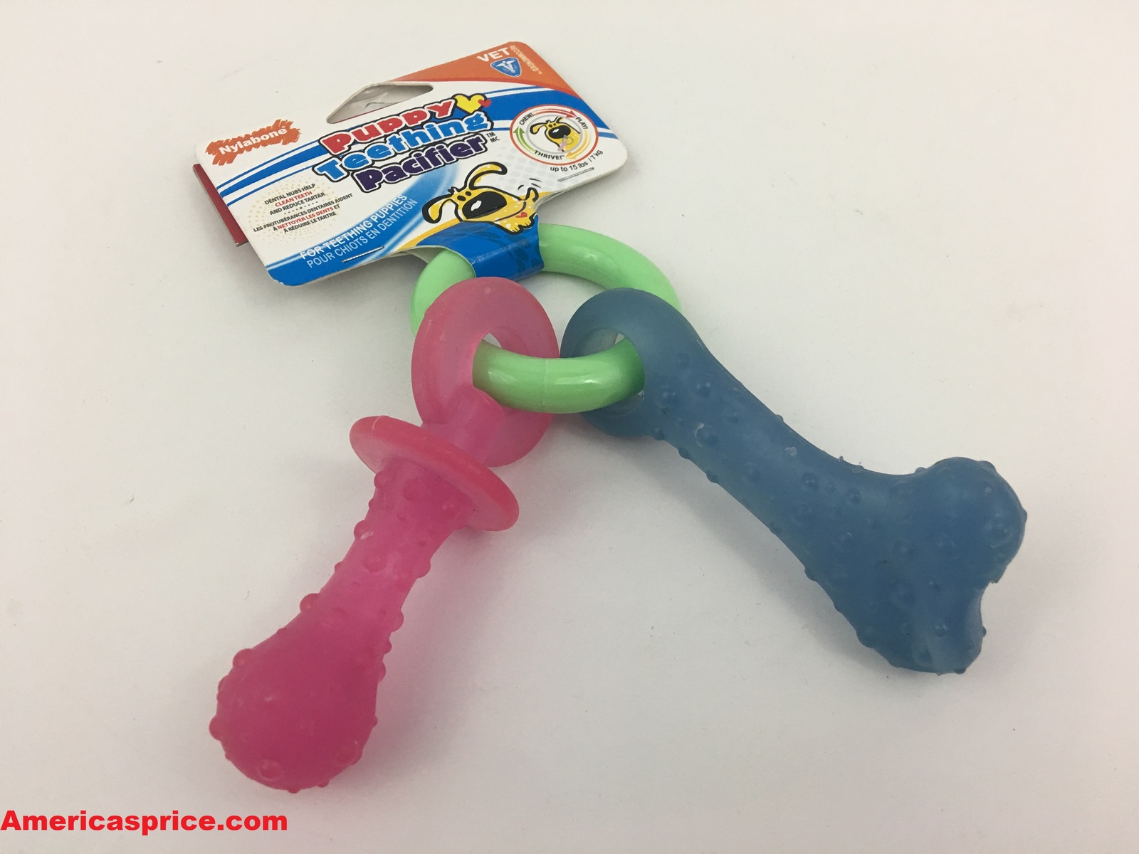 Nylabone Puppy Teething Pacifier Flexible Chew Toy XSmall Dog