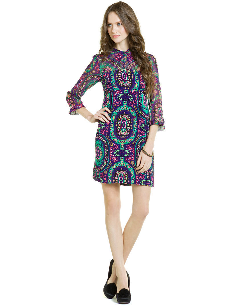 Primary image for Nanette Lepore "Hot to Trot" Iris Print Tunic Dress Size 2   NWT $398