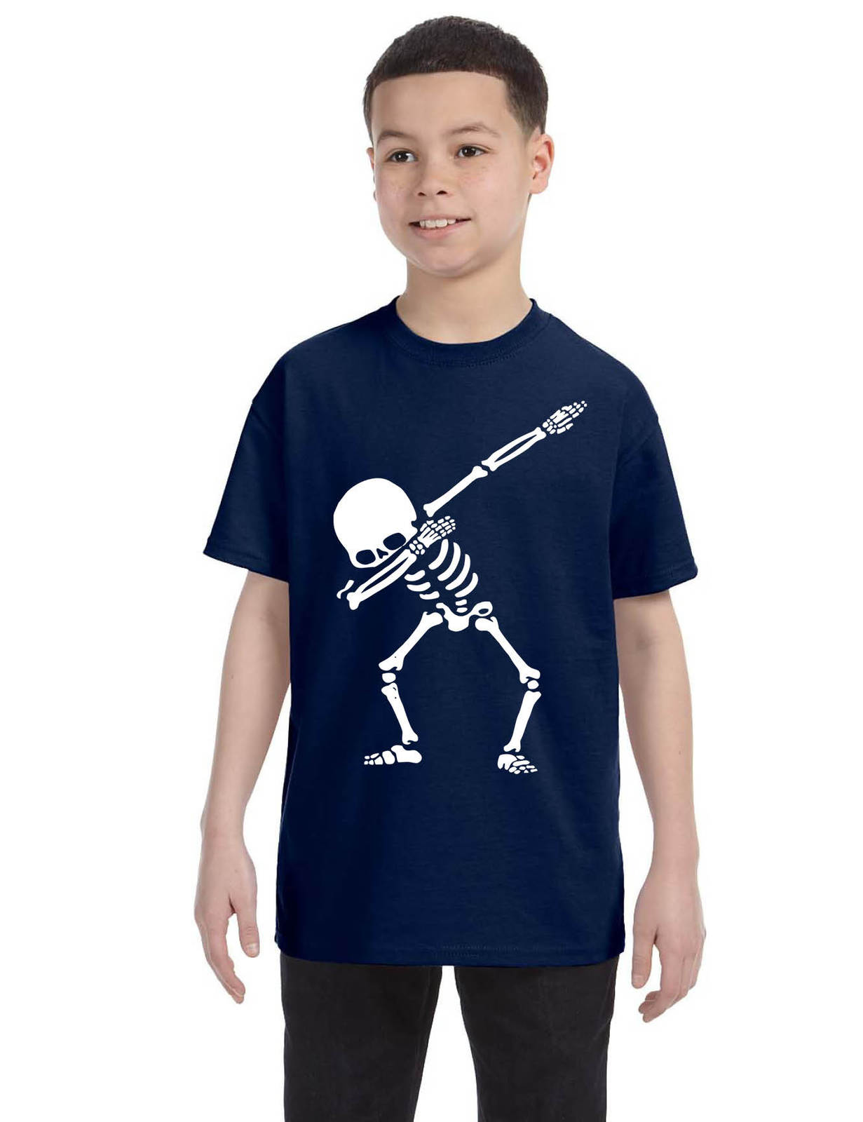 Dabbing Skeleton 7th Birthday Seventh Year Dab Youth Kids Long Sleeve T-Shirt