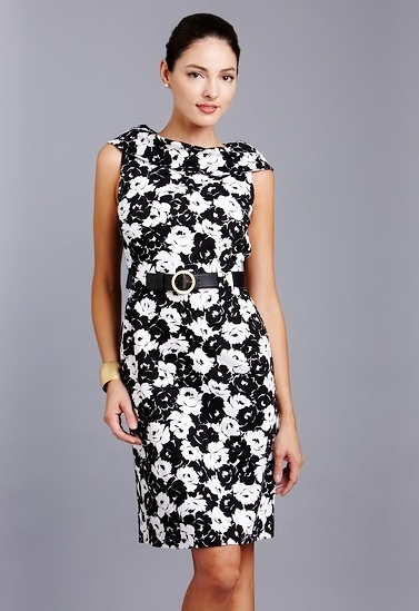 Primary image for TAHARI ARTHUR S. LEVINE Cowl Neck Belted Print Dress NWT- 2- $149