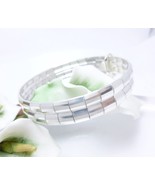 Sterling Silver Double Row Banded Omega Bracelet 7.25&quot; - $69.00