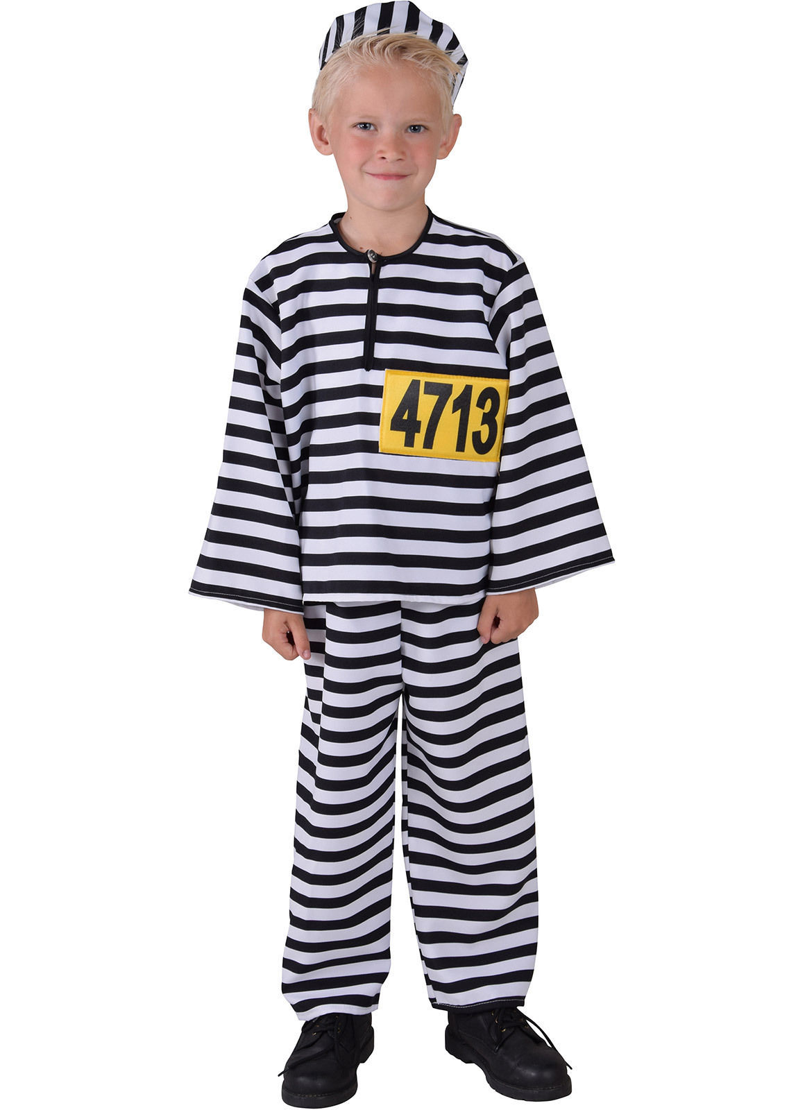 KIDS - Convict / Prisoner Costume - ages 3 to 14 - Boys