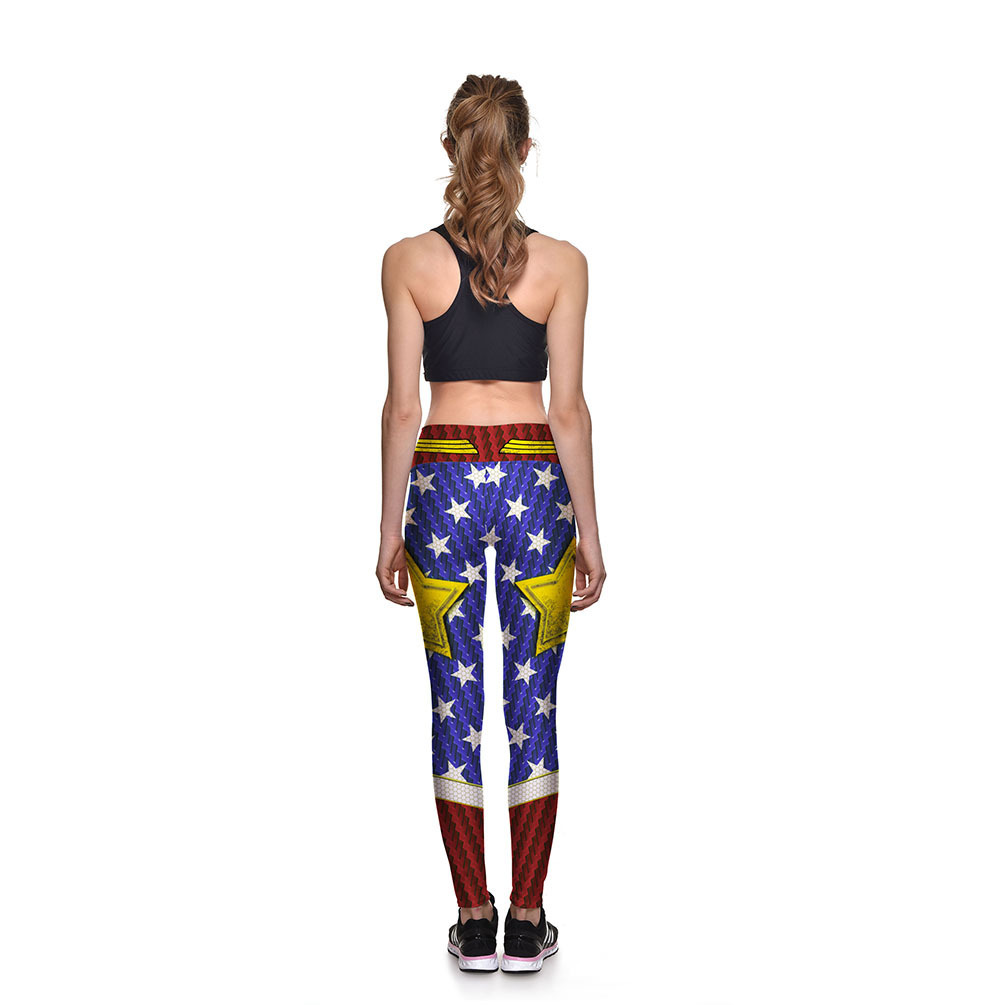 Wonder Woman Logo Digital Athletic Leggings Cartoon Printed Wonderwomen Pants