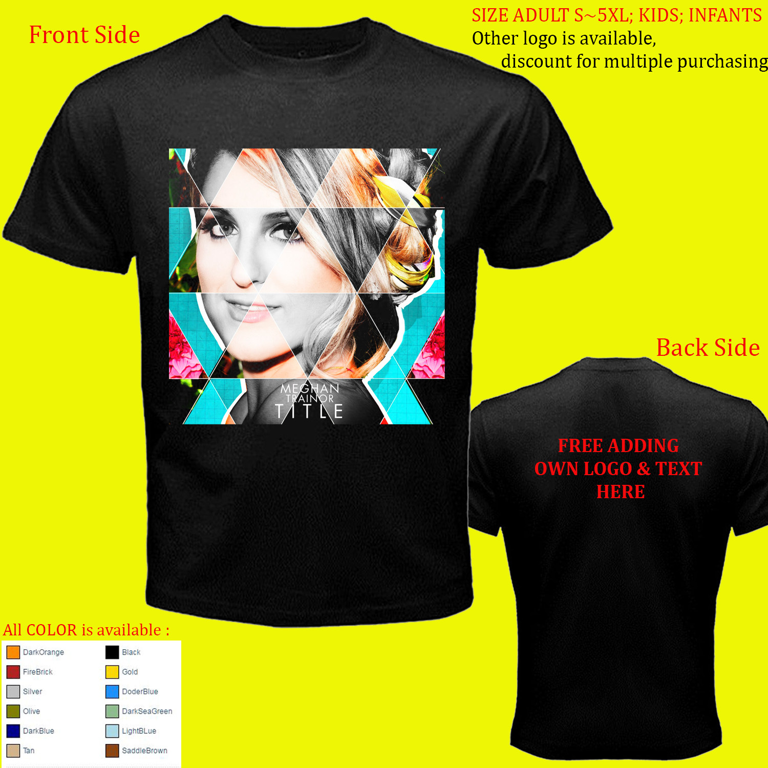 Meghan Trainor 1 Album Concert Tour Shirt Adult S5XL Youth Babies T