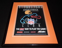 NFL QB Club 1993 SNES Genesis 11x14 Framed ORIGINAL Advertisement John Elway