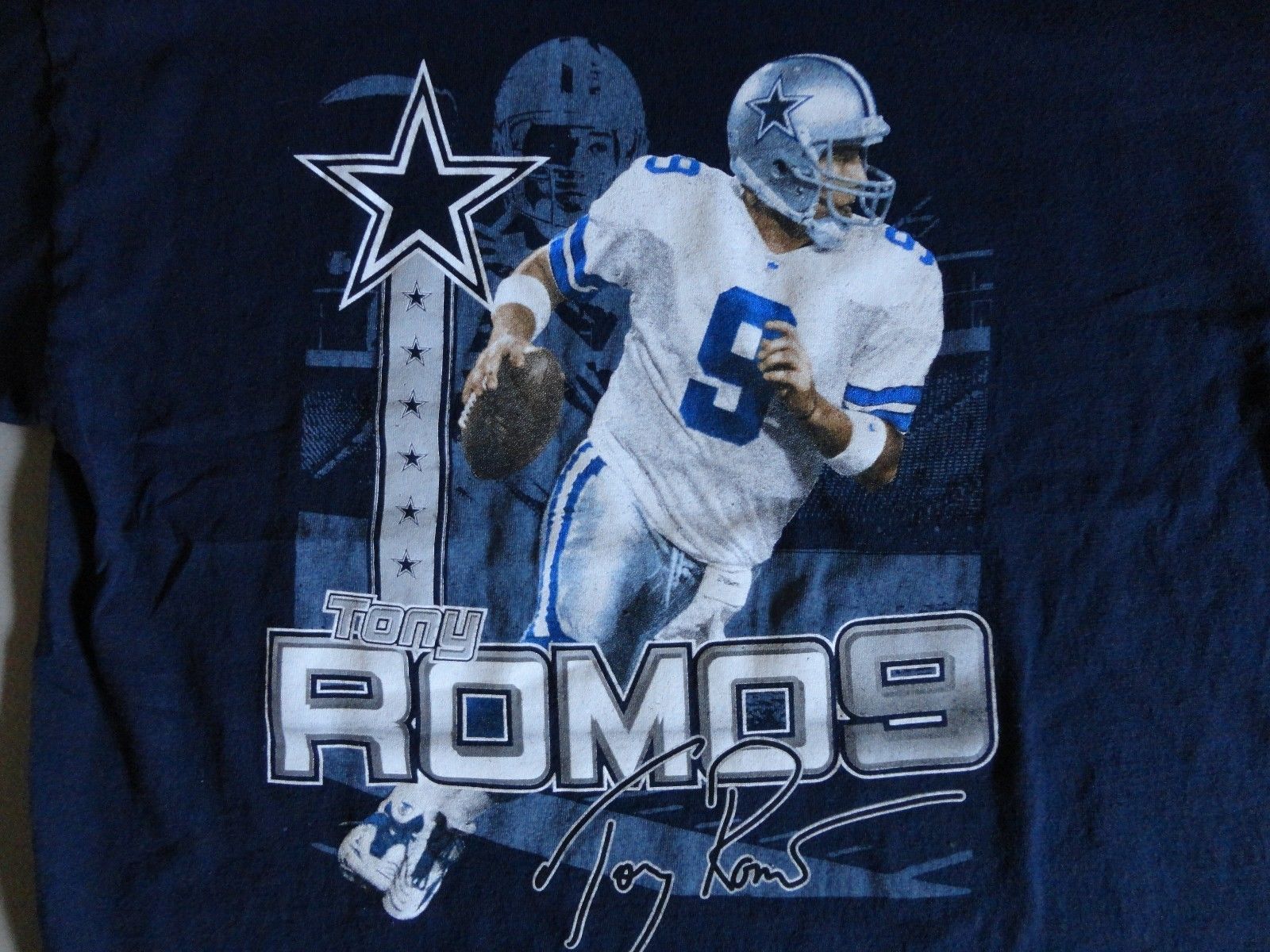 Primary image for Blue NFL Dallas Cowboys #9 Tony Romo Football t shirt Adult M NICE Free US Ship