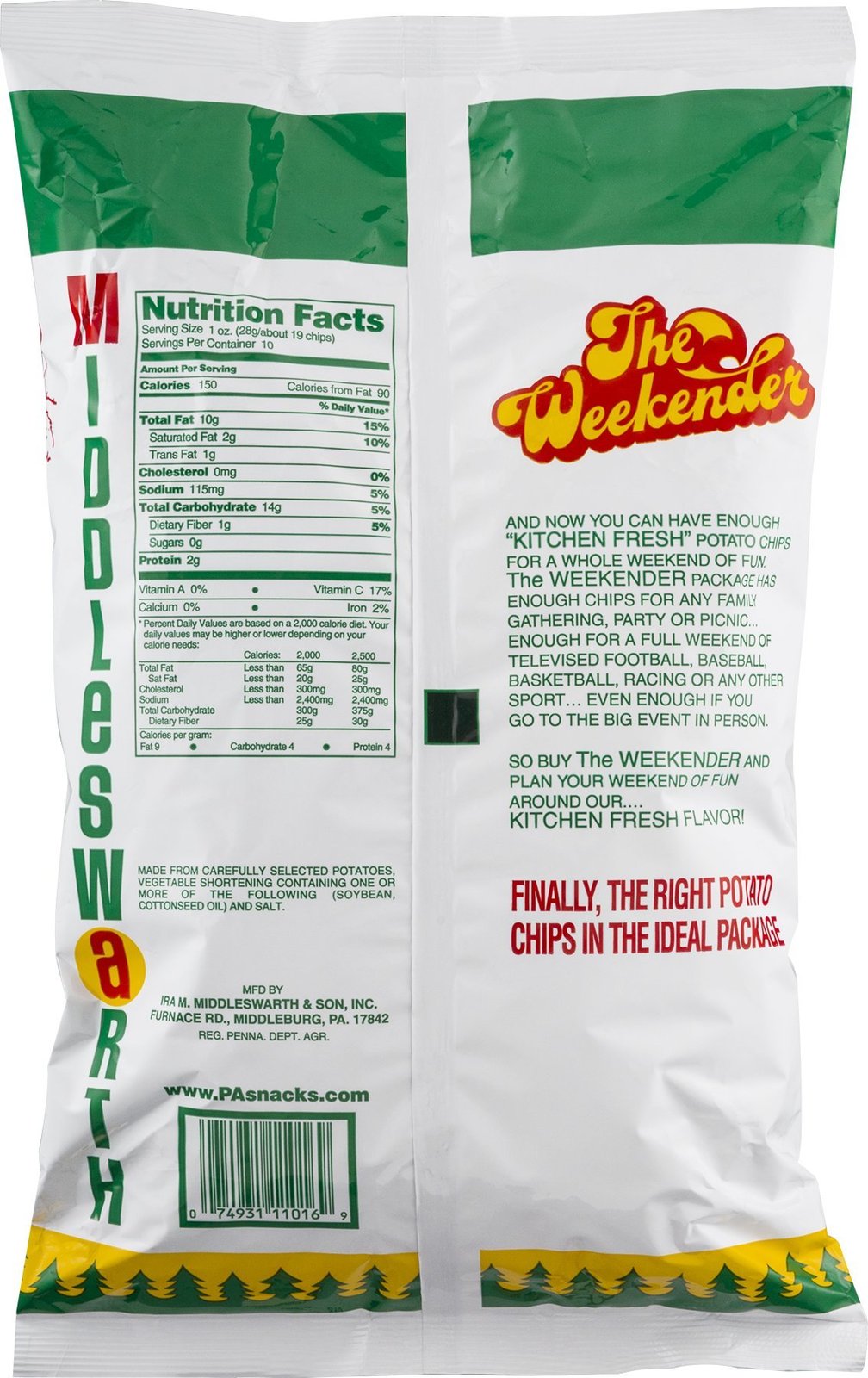 Middleswarth Kitchen Fresh Potato Chips The Weekender Food & Beverages