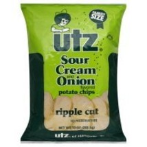 Utz Potato Chips, Ripple Cut, Sour Cream & Onion Flavored, Family Size (3 Bags) - $23.41