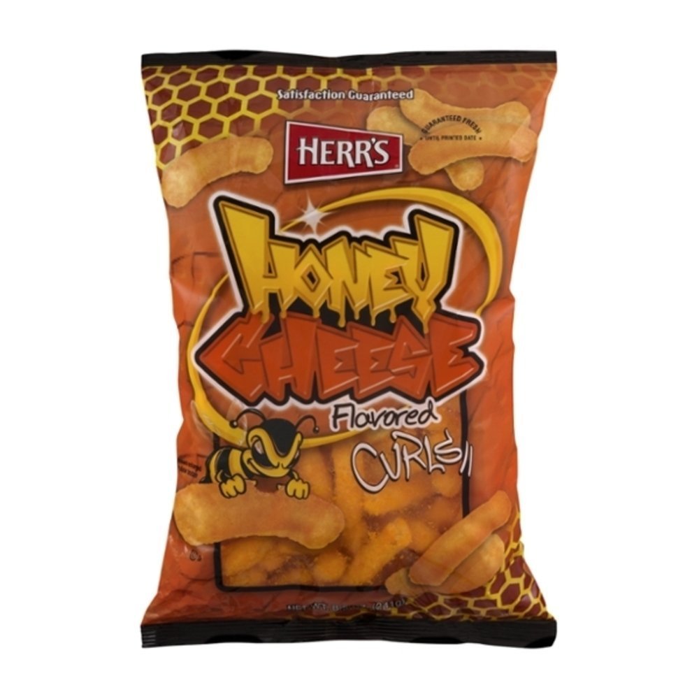 Herr's Honey Cheese Flavored Curls 8.5 Oz. (3 Bags) Food & Beverages