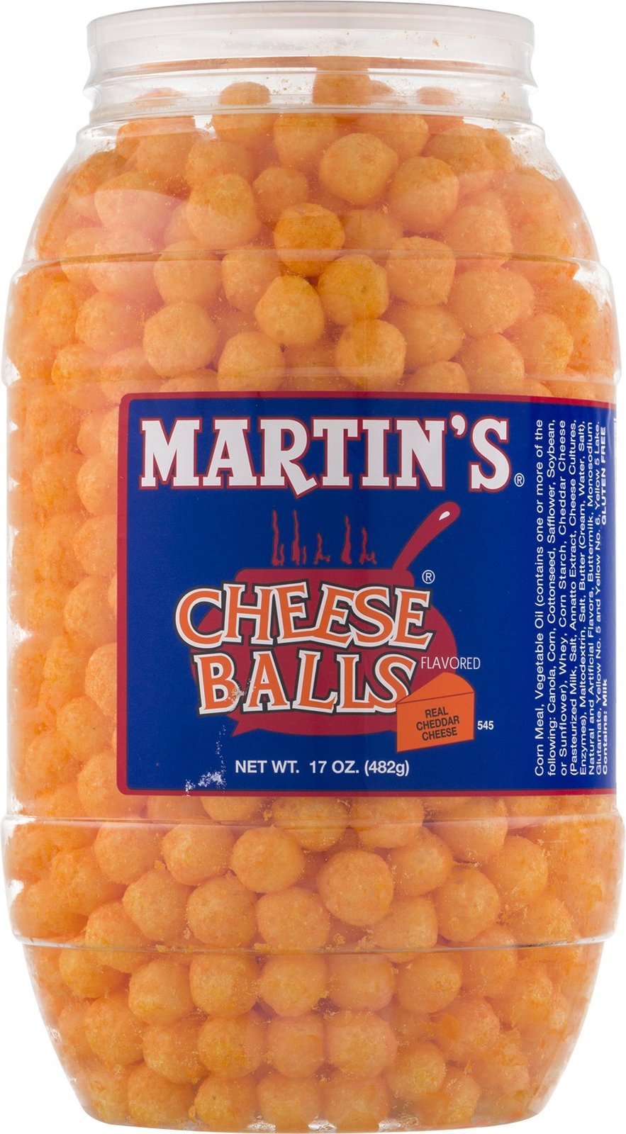 Martin's Cheese Balls Real Cheddar Cheese Flavored2 Barrels Food