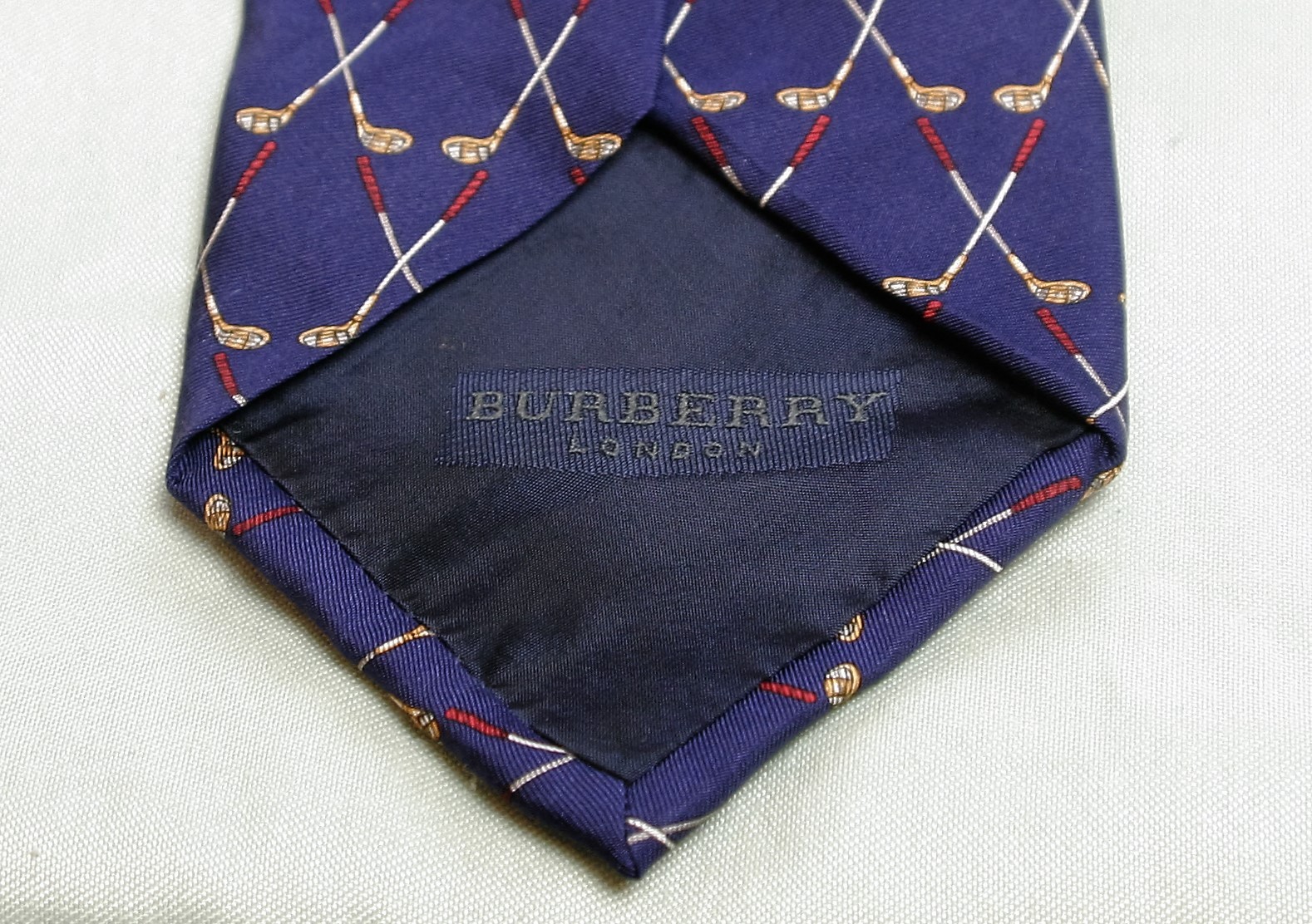 Burberry London Mens Necktie Navy Blue Golf Club 100% silk - Men's ...