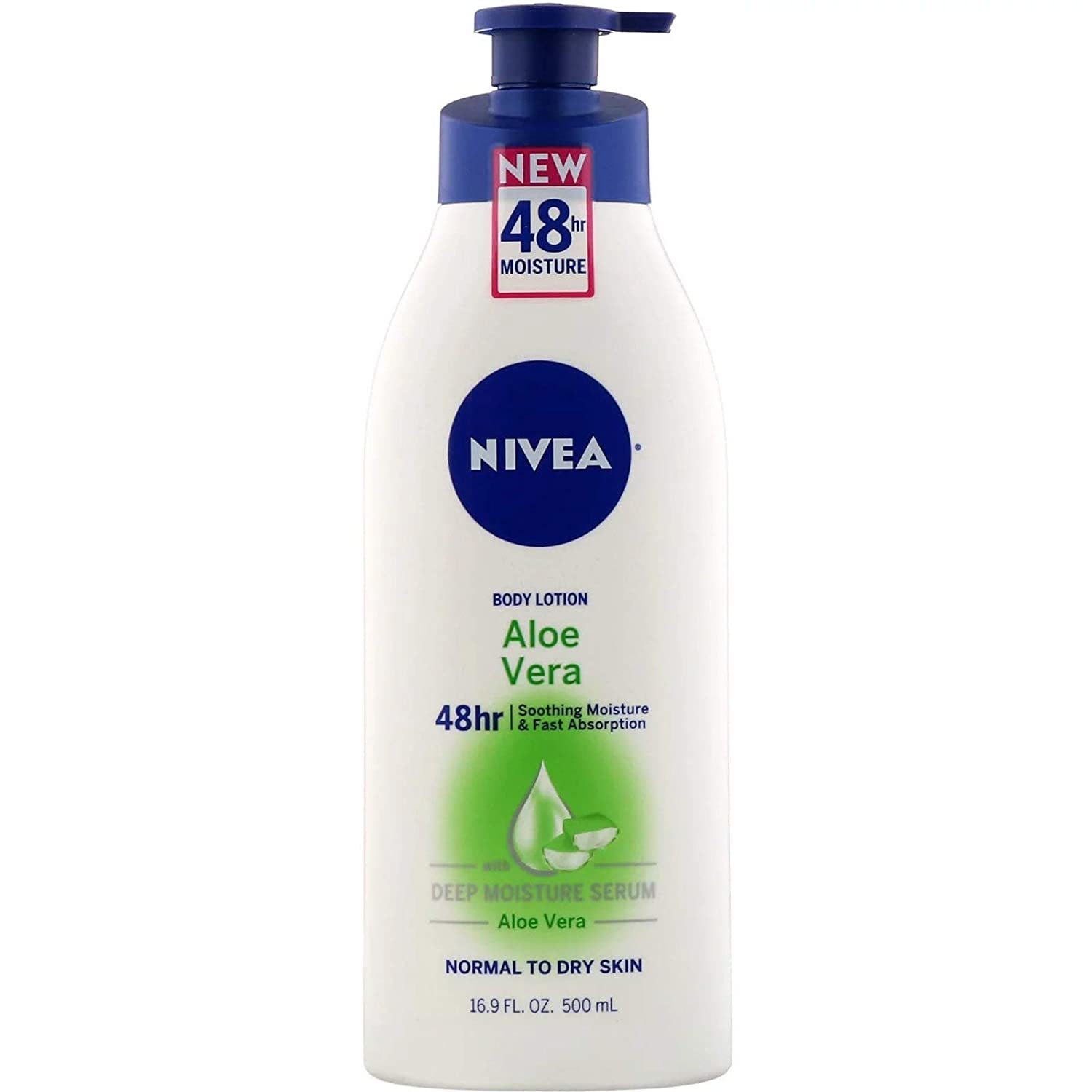 New NIVEA Lotion Aloe Vera 48 Hour Pump, 16.9 Ounce
