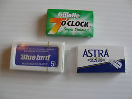 15 Gillette 7O&#39;Clock BlueBird &amp; ASTRA Sampler Blades - $8.49