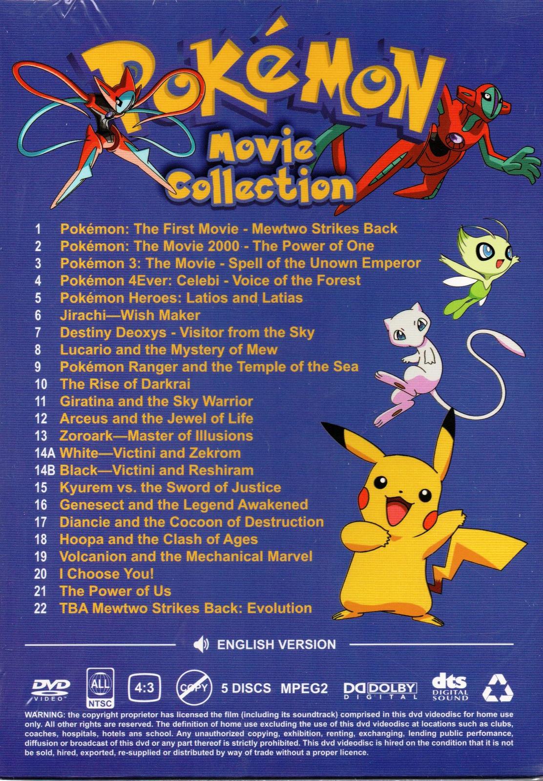 Anime DVD Pokemon The Movie Collection Part 122 English Dubbed Free Shipping DVD, HD DVD