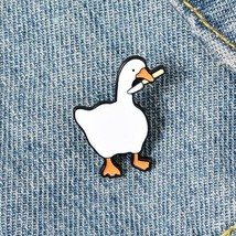 Ins Tide Creative Brooch Pins Cartoon Goose Badge Game Big Enamel Badge ... - $6.26