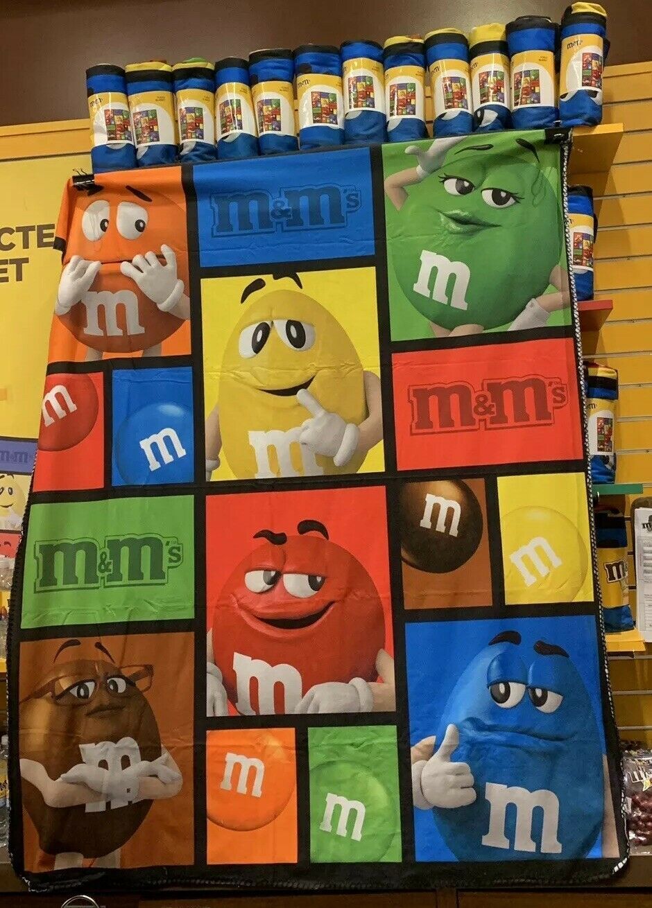 New M&M's World Big Face Characters Fleece Blanket 59x60” Times Square
