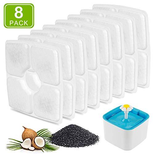 Cat Fountain Filter Replacement, 8 Packs Cat Water Filters with Three