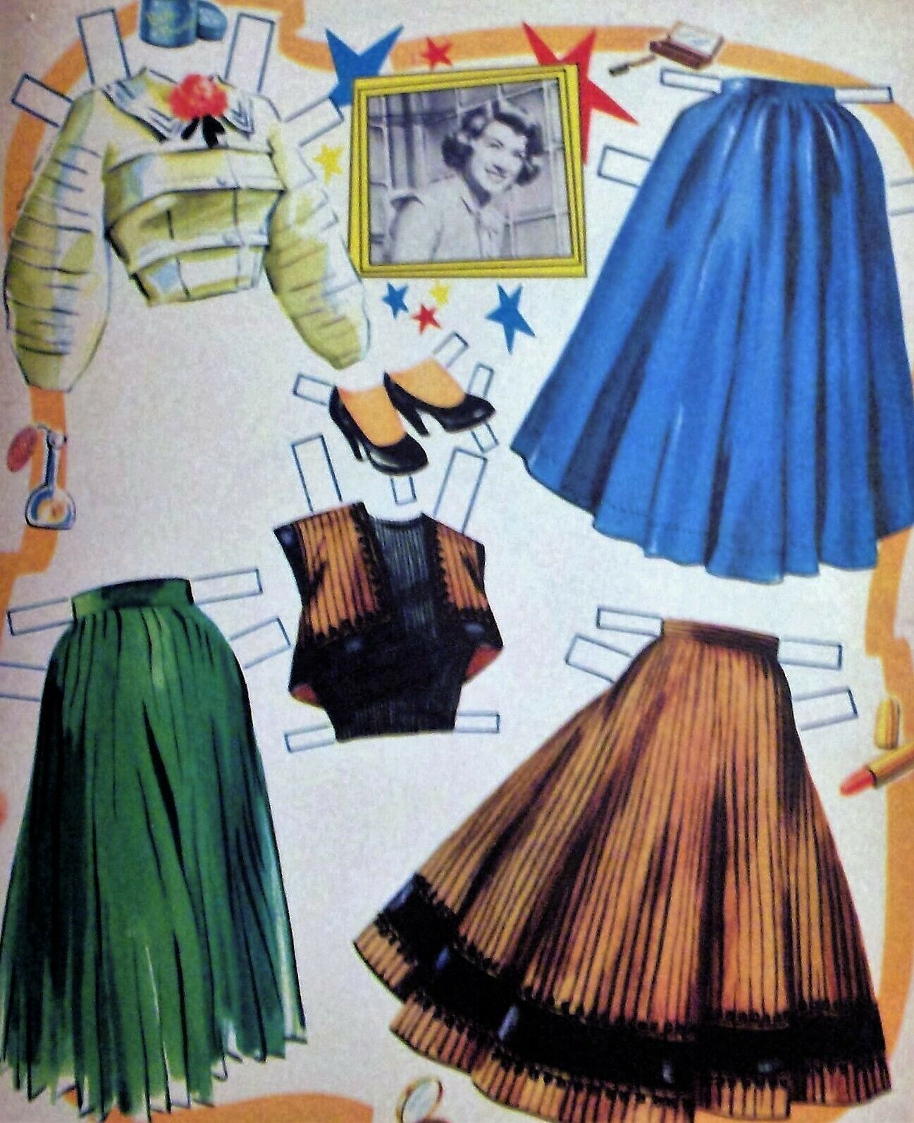 VINTAGE UNCUT 1957 ROSEMARY CLOONEY PAPER DOLLS1 REPRODUCTION