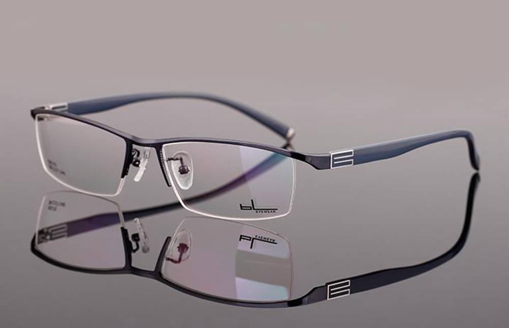 New Designer Mens Eyeglasses Frames Lateral Line Half Rimless ...