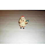 Antique Ceramic SANTA Figurine in work Apron Repairing Train Toy w/Gold ... - $6.99