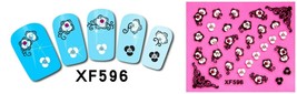 Nail Art 3D Stickers Stones Design Decoration Tips Flower White Black XF596 - $2.89