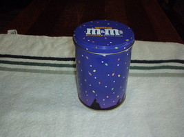 Vintage 1988 M&amp;M&#39;s HOLIDAY Candies Falling Decorative TIN Can (6&quot; H x 4&quot;... - $11.00