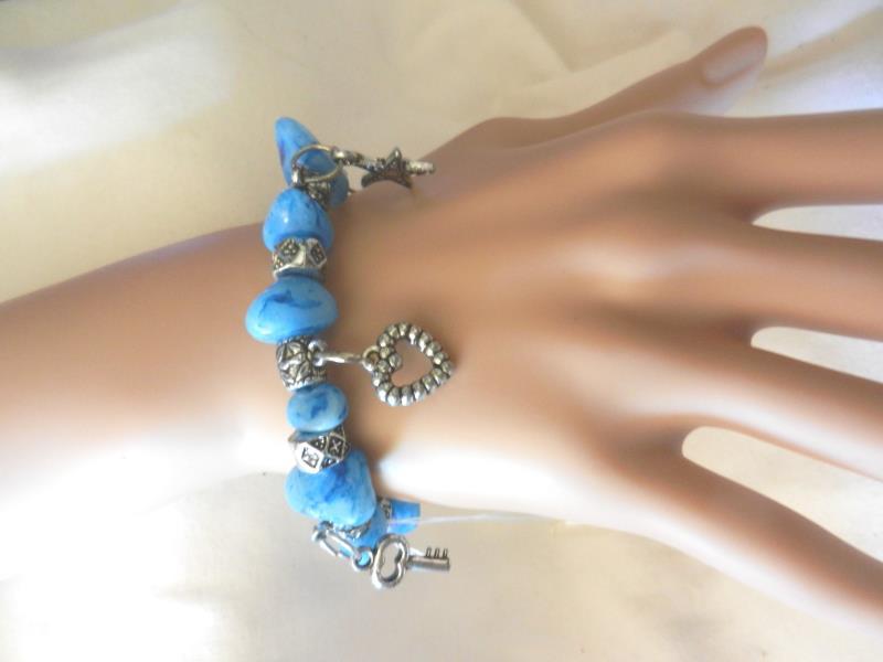 New Beaded Ladies' Charming Beads Multi Charms Bangle Bracelet Charms