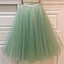 Carrie Bradshaw Tulle Skirt Outfit Plus Size Midi Tulle Green Tutu Holiday Skirt image 6